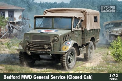 IBG Models Modelbouwpakket Auto - 72161 Bedford MWD General Service - Closed Cab WWII - Britse Militaire Vrachtwagen Plastic - 1:72 - Modelbouw