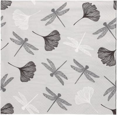 10x 20 Servetten 3-laags 1/4 vouw 40 cm x 40 cm grijs Ginko