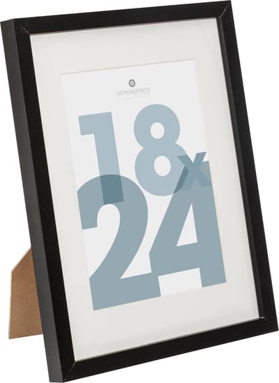 Atmosphera fotolijstje voor een foto van 18 x 24 cm - zwart - foto frame Manu - modern/strak ontwerp