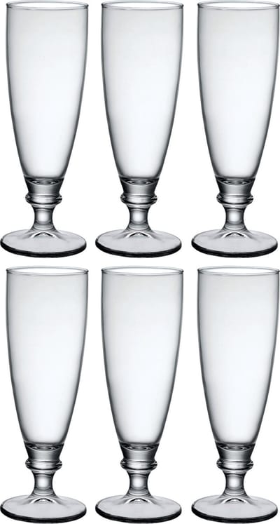 Bormioli Rocco Bierglazen Harmonia - 6x stuks - op voet - 275 ml - luxe drinkglazen