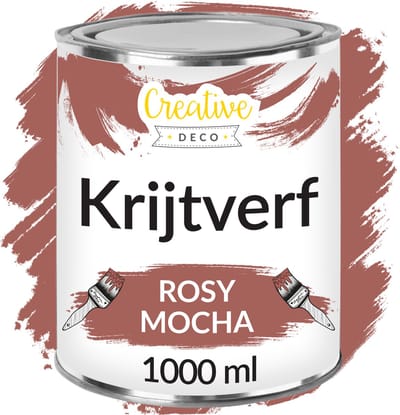 Creative Deco 1000 ml Roze mokka Krijt-Verf | Mat en Wasbaar | Perfect voor Renovatie, Decoratie en Decoupage van Meubels | Egen en Gradient Effect Mogelijk