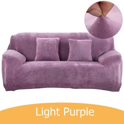 Housse de canapé en velours pour salon, housse de coussin, épaisse, extensible, en peluche, solide et douce, housse de canapé sectionnelle élastique 3-seat 195-230cm