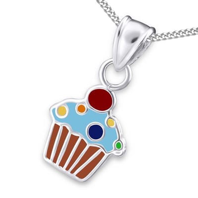 Princess Ketting Axis Blue - 925 Zilver E-Coating - Cupcake - ∅9mm - 38cm