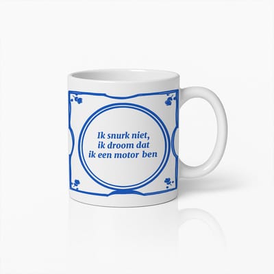 Ik Snurk Niet, Ik Droom Dat Ik een Motor Ben Mok 330ml – Grappige Nederlandse Quote Koffiebeker | Perfect Cadeau voor Motorrijders & Slaapkoppen