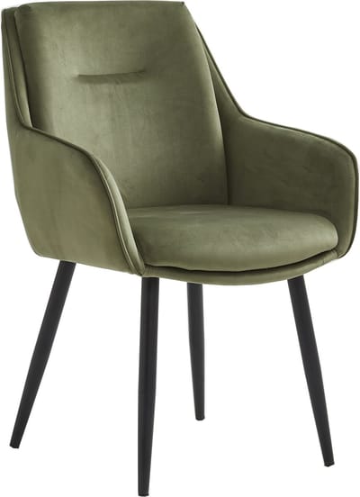 Colenis® - Urban Eetkamerstoel - Set Van 2 - Groen - Velvet - Fabb - Industrieel - Met armleuning
