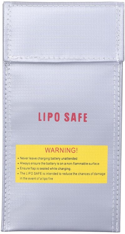 Dailygoody - LiPo Batterij Veiligheidstas - Vuurvaste Beschermtas - Zilver - Explosiebestendig - Geschikt voor LiPo Batterijen - 20 x 10 cm