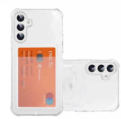Lennexo Hoesje Met Pashouder Geschikt Voor Samsung A16 - Transparant Siliconen Hoesje - Shockproof Case