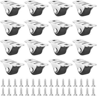 16 Stuks Mini Wielen voor Meubels - Stille Rubber Casters voor Kasten, Tafels en Gereedschapsboxen