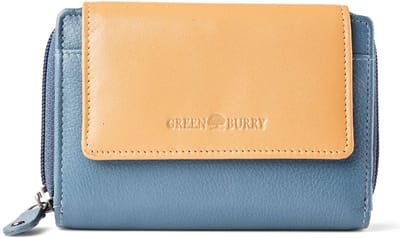 Greenburry Nappa Portemonnee RFID-bescherming Leer 14 cm - Dames - Horizontaal - grey-tan
