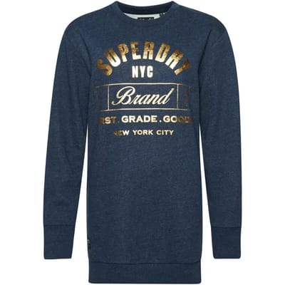 Superdry - Luxe jersey jurk met metallic logo - Dames - Jurken