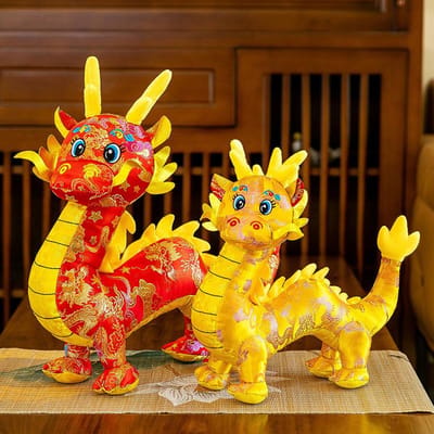 Jaar van de Draak Mascotte Pluche Speelgoed Tangpak Gesimuleerde Draak Pop Zodiac Chinese Draak Pop 25cm
