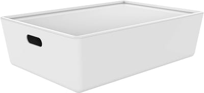 Ezystorage Wit bakje met deksel - 26 liter - 38 x 54,5 x 15,5 cm - Stapelbaar