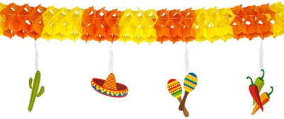Boland Mexico slingers - 400 cm - papier - mexiaans thema - fiesta - vlaggenlijn