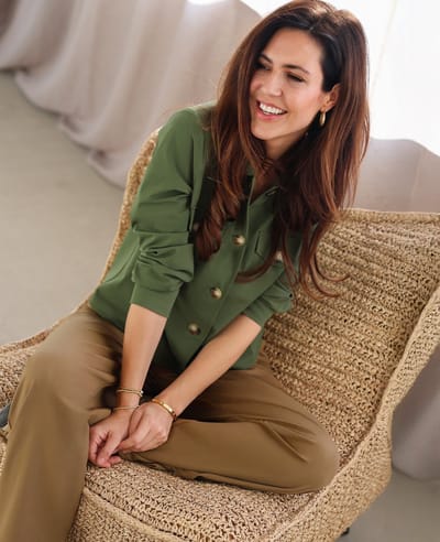 Je m'appelle Travelstof Dames Jas Met stretch - Groen - Maat M