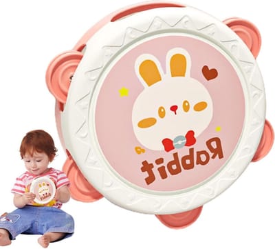 Handtamboerijn Kinderen - Muziek Drum - Muzikaal Spel - Leuk Dierenpatroon - 17 cm - Rood