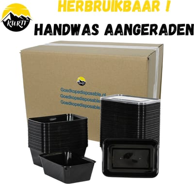 KURTT 100 stuks Meal Prep Bakjes 750ml - Vershoudbakjes - Diepvriesbakjes,1 Compartiment - BPA vrij
