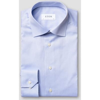 Eton - Overhemd Lichtblauw Eton Solid Signature Twill Shirt Lange Mouw Overhemd Lichtblauw 100012342