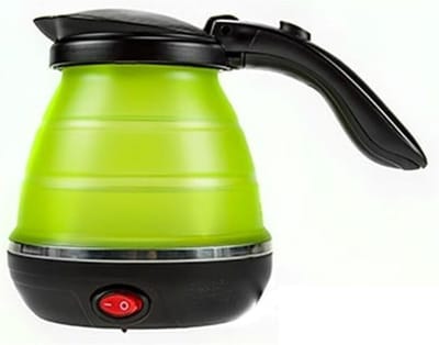 QORA® Waterkoker camping - Waterkoker klein - Waterkoker reis - Wit - 11cm x 19cm x 24cm
