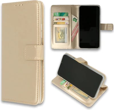 LuxeBass Hoesje geschikt voor Samsung Galaxy A53 5G - Boekhoesje - Goud - Portemonneehoesje gsm hoesje - telefoonhoes - telefoonhoesjes
