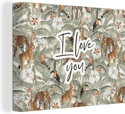 Canvas Schilderij Love - Quotes - I love you - Spreuken - 40x30 cm - Wanddecoratie