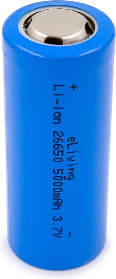 eLiving 26650 Li-Ion Batterij. 3.7V 5000mAh