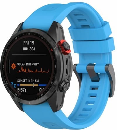 By Qubix - Geschikt voor Garmin bandje - 22mm Quickfit - Siliconen sportbandje - Blauw - Geschikt voor Garmin Approach S60 & S62 / Instinct / Instinct 2 (Solar)
