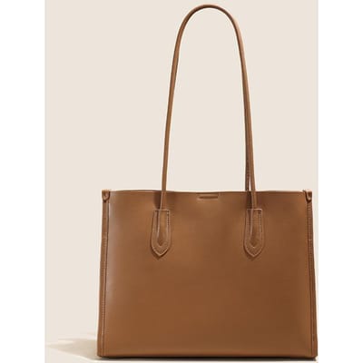 Nieuwe Dameshandtas van Echt Leer High-end Schoudertas voor Dames Grote Capaciteit Pendelen Koeienhuid Dames Tote Bag brown