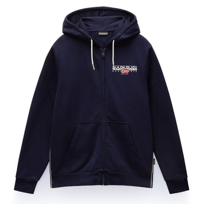 Napapijri Blauw Katoenen Truien Met Kap En Rits