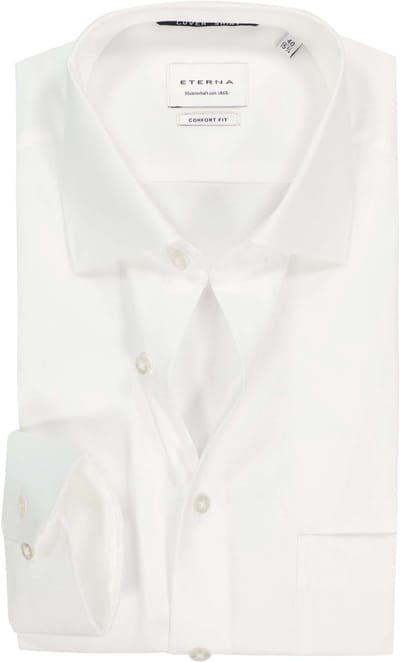 ETERNA comfort fit overhemd - twill - ecru - Strijkvrij - Boordmaat: 40 (EU maat: M)