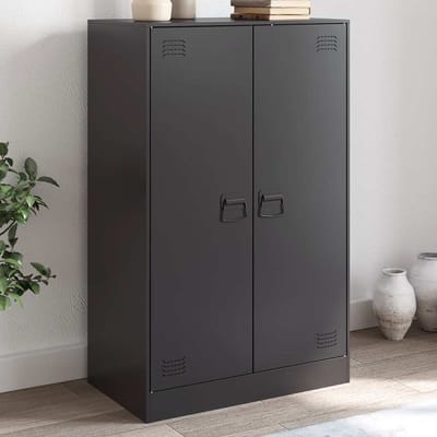 vidaXL - Dressoir - 67x39x107 - cm - staal - zwart