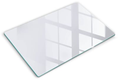 Wallfluent Glazen Snijplanken - Wit Snijplanken Glas - 80 cm x 52 cm - Wit Snijplanken van Glas - Hittebestendige Glazen Snijplank - Decoratieve Glazen Snijplank - Glazen Snijplank met Antislip