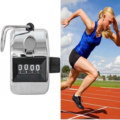 Mechanische Handteller - Vingerteller Klikker - Sport Evenementen - Geen Batterijen Nodig - 4-cijferig - Zilver