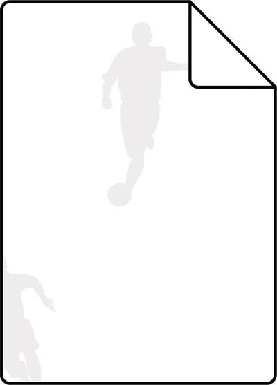 Proefstaal ESTAhome behang voetbalspelers zilver op wit - 26.5 x 21 cm - 128802-S