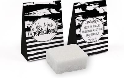 Amberblokje / Geurblokje (1 blokje) - Van harte gefeliciteerd!