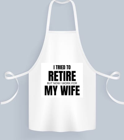 Akyol - i tried to retire Keukenschort - Pensioen - werken voor vrouw - werk - afscheidscadeau - verjaardagscadeau - kado - 82 bij 71 cm