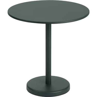 Muuto Linear Steel Tafel rond - donkergroen - Hoogte 73 cm