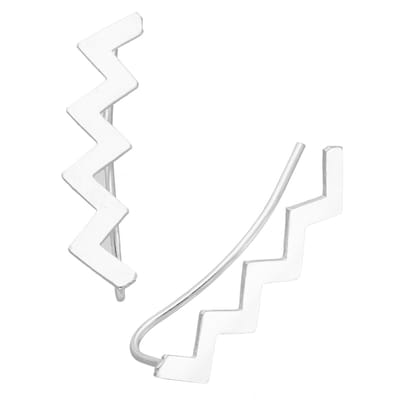 EAR IT UP - Oorklimmers - Ear climbers - Earclimbers - Ear crawlers - Zigzag - 925 sterling zilver - 24 x 5 mm - 1 paar