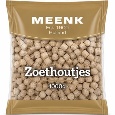 Meenk Zoethoutjes - Salmiak Snoep - 1 Kilo - Vegan Oud-Hollandse Drop