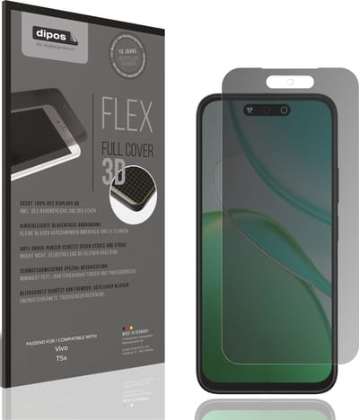 dipos FLEX – Matte Privacy Screenprotector geschikt voor Vivo T5x | Volledige Schermbescherming | Case-Friendly