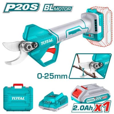 Total Tools Snoeischaar/Takkenschaar 20V 2,0Ah - 0-25mm - Inclusief accu, lader, slijpsteen & koffer