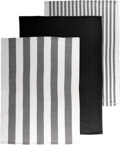 Keukenhanddoek MARRA - SET/3 - 51x74 cm, zwart