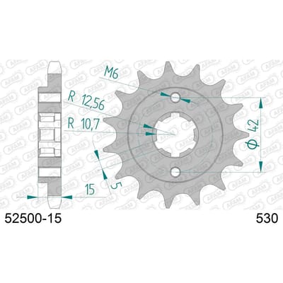 Stalen motortandwiel voor Afam 530 15 dents