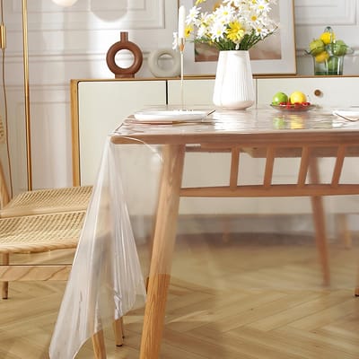 Dailygoods - Transparant pvc-tafelkleed, pvc-tafelfolie, tafelkleed, waterdicht, afwasbaar, pvc-tafelkleed, vetdicht, tafelbeschermingsfolie voor buiten, keuken, picknick, 140 x 220 cm