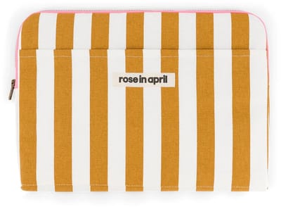 Rose in April Laptophoes 13 & 14" Ecru Caramel Strepen