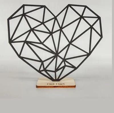 Silhouette - Hart - op voetstuk - 20x24cm - zwart