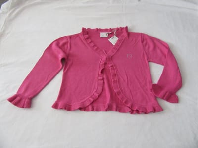noukie's , meisje, gilet , fuchia , fijn gebreid , 6 jaar 116