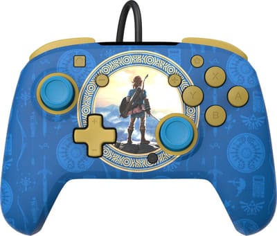 PDP Rematch Glow - Gaming Controller - Jack - Geschikt voor Nintendo Switch - Zelda Hyrule Blue