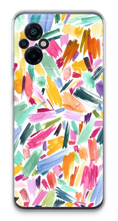 Case Company® - Hoesje geschikt voor Xiaomi Poco M5 hoesje - Watercolor Brushstrokes - Soft Cover Telefoonhoesje - Bescherming aan alle Kanten en Schermrand