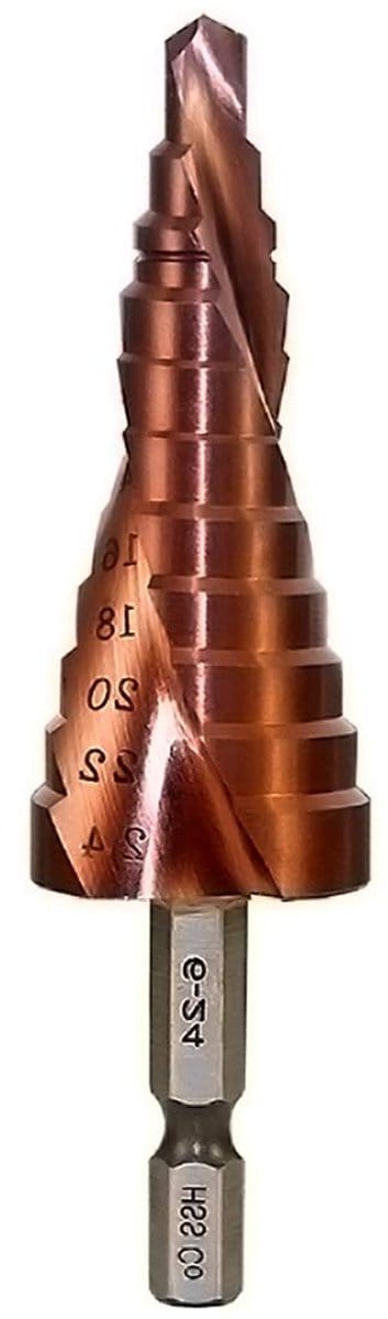 HSS M35 Stapboor 6-24 mm met Spiraalfluit voor RVS, Verstevigd en Geschikt voor Diverse Materialen