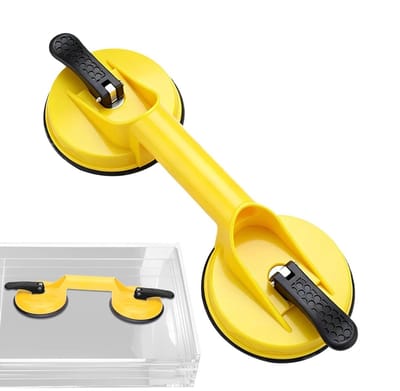 Glazen Zuignappen - Vacuüm Handgreep - Zwaar Tillen - Sterke Zuigkracht - 11.9 cm - Zwart